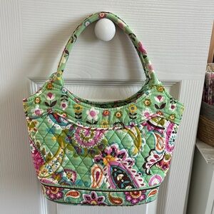 Ver Bradley Floral Quilted Women's Bag - Green and Pink